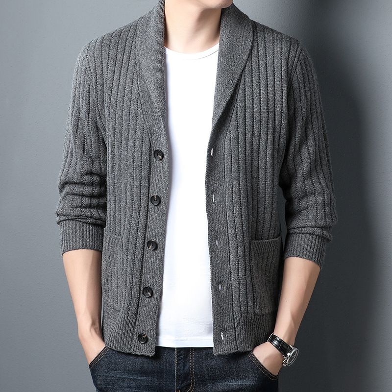 New Arrival Mens Long Sleeve Sweater Custom Solid Color Knit Cardigan Sweaters Man Casual Knitwear Coats