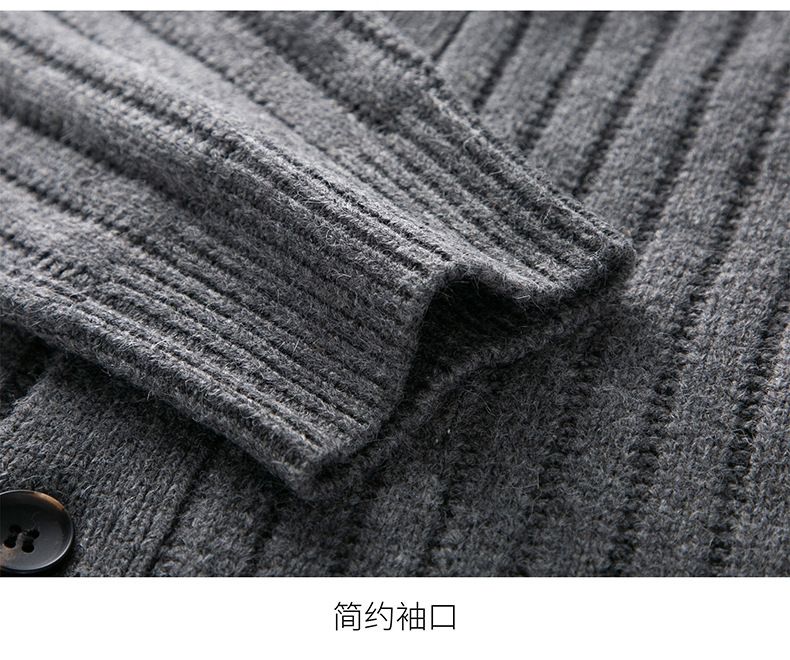 New Arrival Mens Long Sleeve Sweater Custom Solid Color Knit Cardigan Sweaters Man Casual Knitwear Coats
