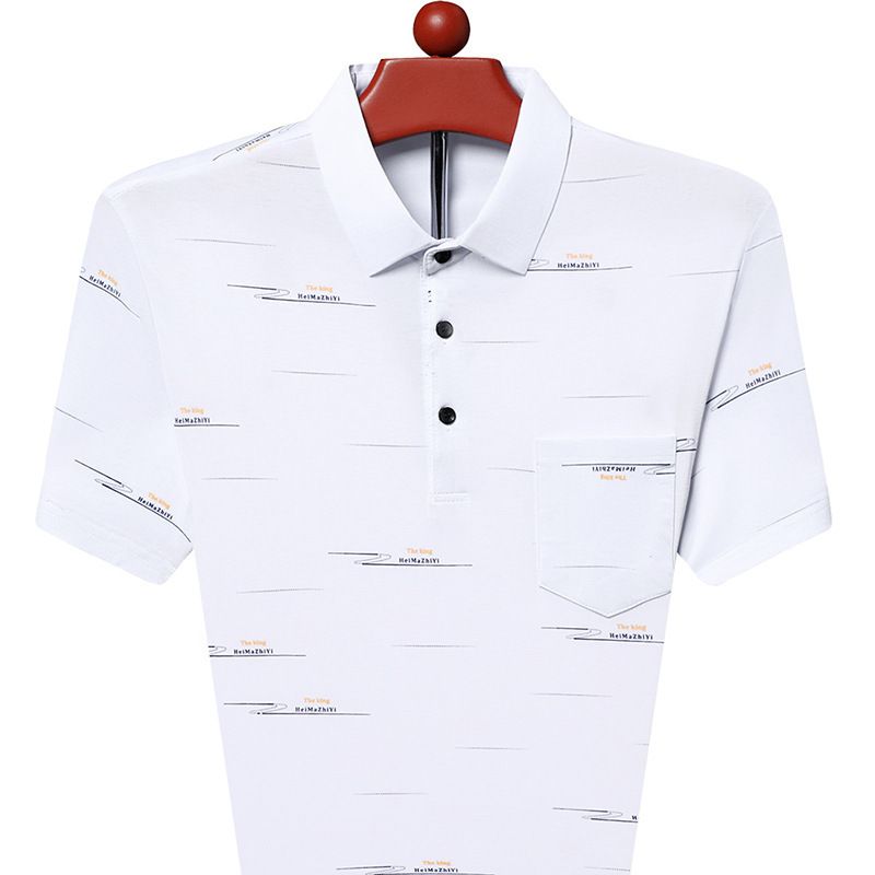 Summer new silk men's mid-sleeve T-shirt cotton round neck half sleeve ice silk young men's T-shirt polo shirt men T-Shirts