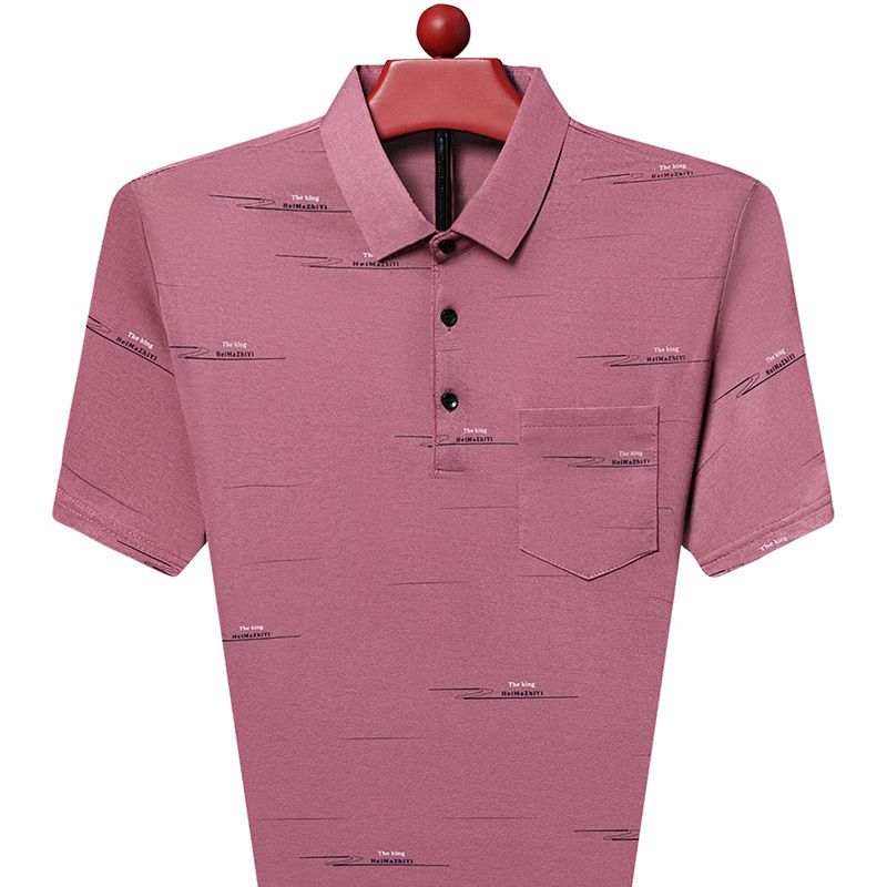 Summer new silk men's mid-sleeve T-shirt cotton round neck half sleeve ice silk young men's T-shirt polo shirt men T-Shirts