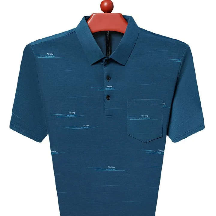 Summer new silk men's mid-sleeve T-shirt cotton round neck half sleeve ice silk young men's T-shirt polo shirt men T-Shirts