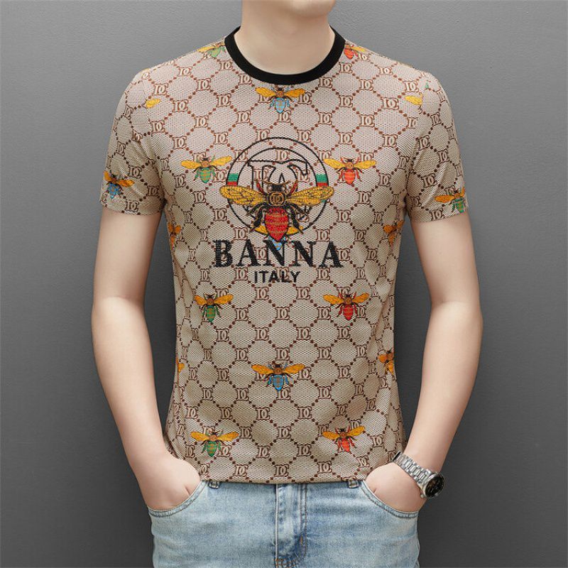 European and American New High Quality 100% Cotton Embroidered Men's T-shirt Heavyweight Large T-shirt Printed Custom T-shirt