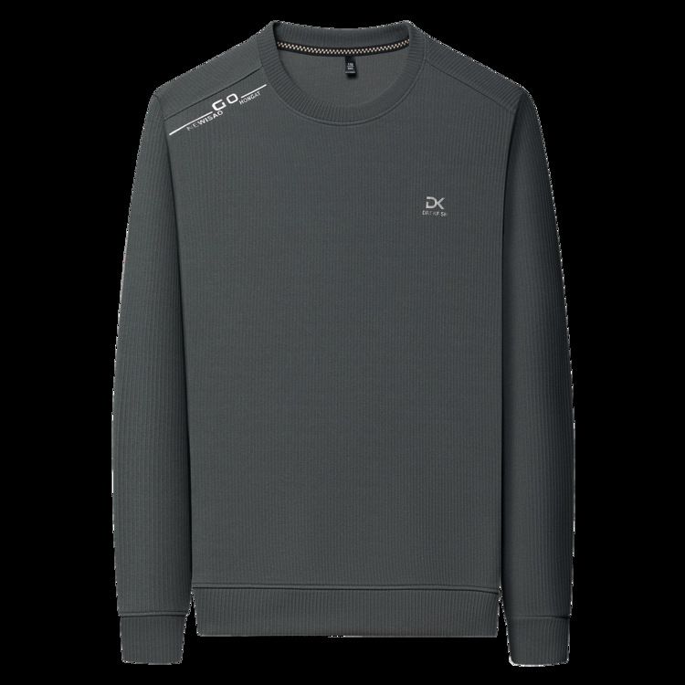 Spring and Autumn New Round Neck Waffle Transparent Pressure Label Craftsmanship Men's T-shirt Long Sleeve Customizable  T-Shirts