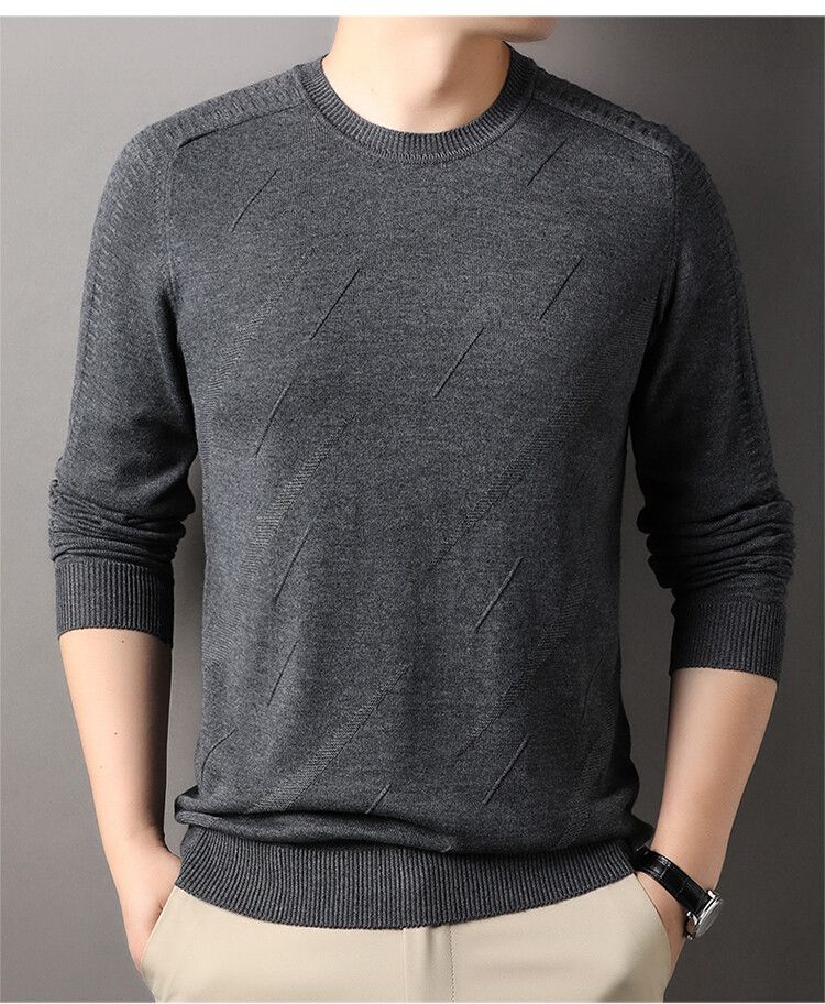 Man's new arrival round neck long sleeve custom fit XXXXL high quality wool T-Shirts