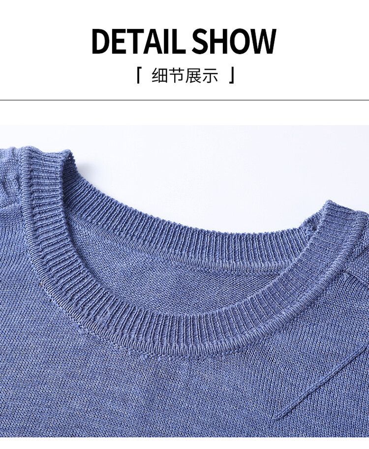 Man's new arrival round neck long sleeve custom fit XXXXL high quality wool T-Shirts