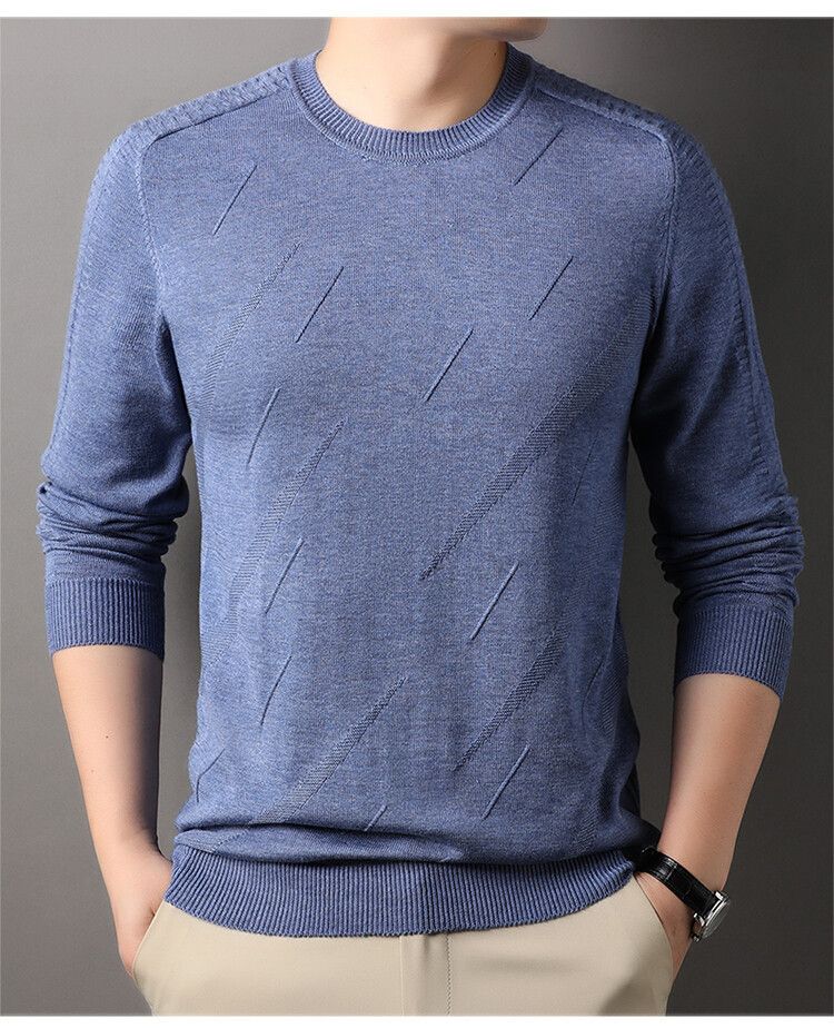 Man's new arrival round neck long sleeve custom fit XXXXL high quality wool T-Shirts