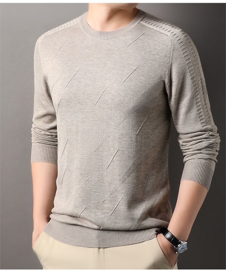 Man's new arrival round neck long sleeve custom fit XXXXL high quality wool T-Shirts