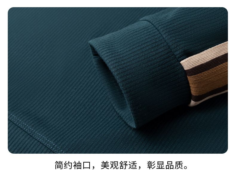 Spring and Autumn New Round Neck Waffle Transparent Pressure Label Craftsmanship Men's T-shirt Long Sleeve Customizable   T-Shirts