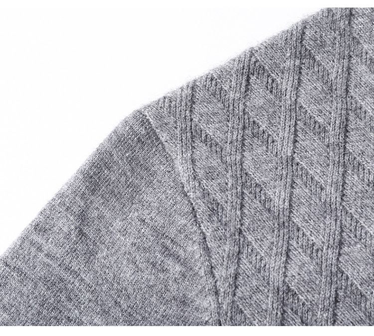 Man's 1-4 zip casual style long sleeve custom fit cable knit pullover sweater Sweaters