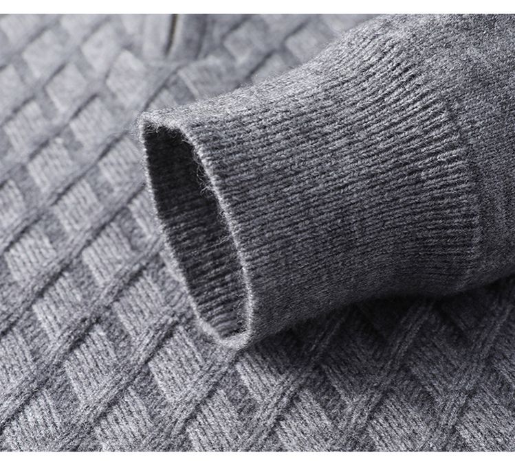 Man's 1-4 zip casual style long sleeve custom fit cable knit pullover sweater Sweaters