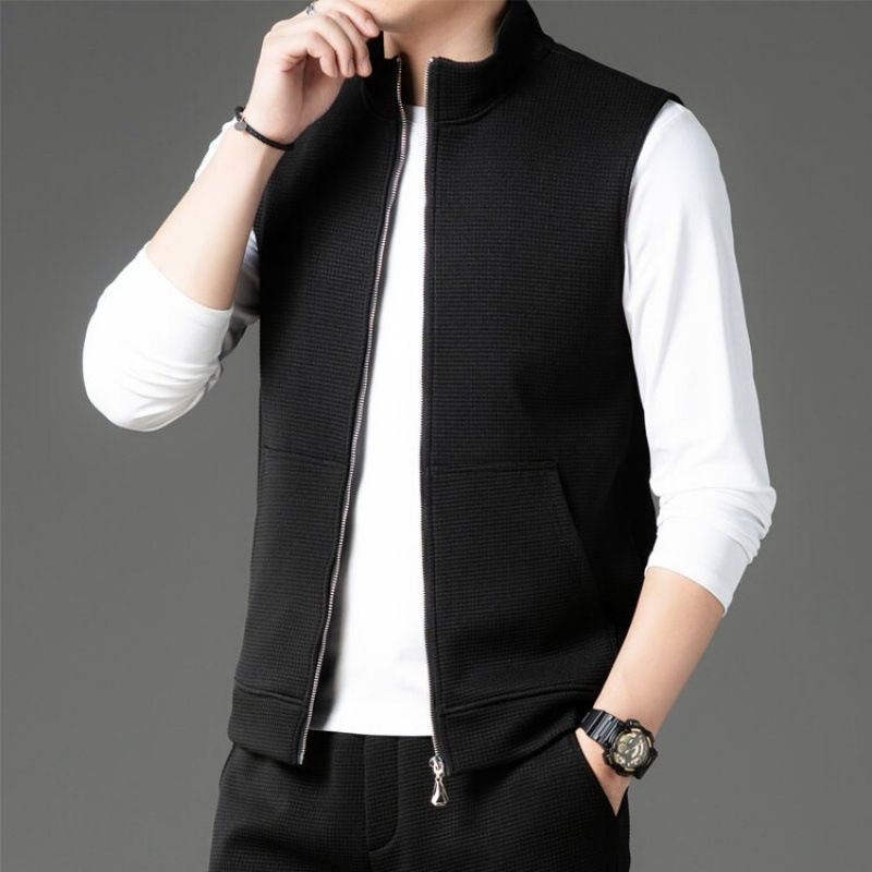 Custom Fashion V-Neck Casual Sleeveless Knitwear Cotton Crop Top Sweater Vest Men Waistcoat