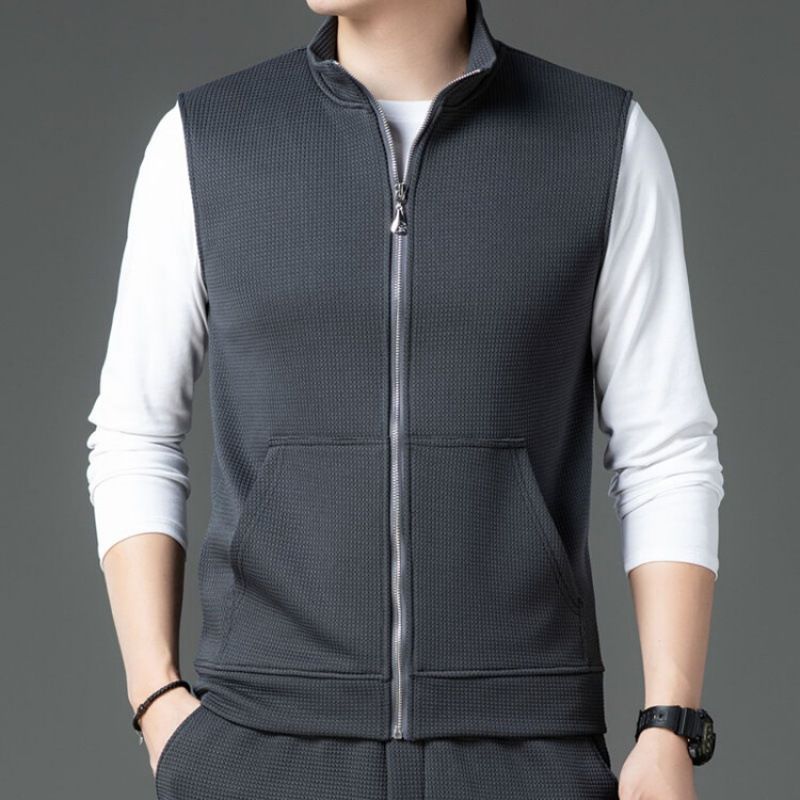 Custom Fashion V-Neck Casual Sleeveless Knitwear Cotton Crop Top Sweater Vest Men Waistcoat