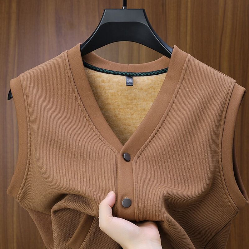 Top quality business sleeveless knitted waistcoat men washable warm outdoor formal wear work uniform waistcoat