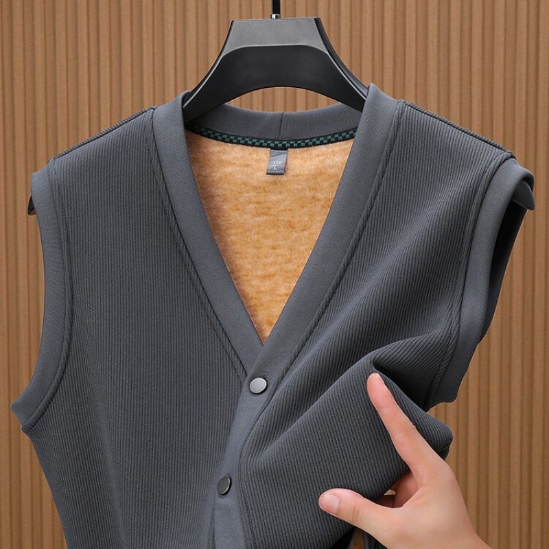 Top quality business sleeveless knitted waistcoat men washable warm outdoor formal wear work uniform waistcoat