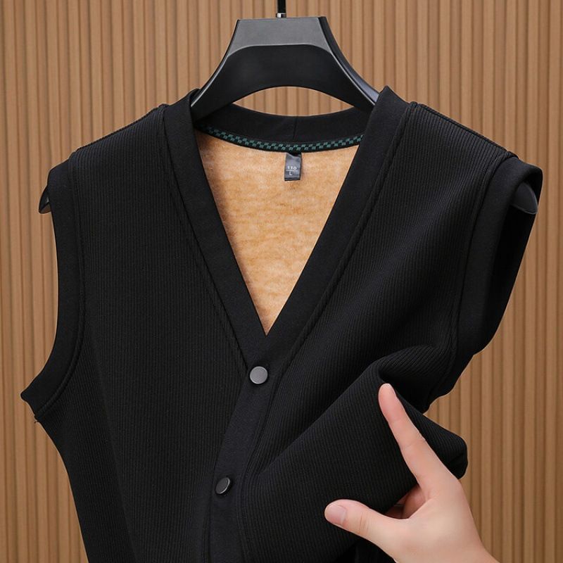 Top quality business sleeveless knitted waistcoat men washable warm outdoor formal wear work uniform waistcoat