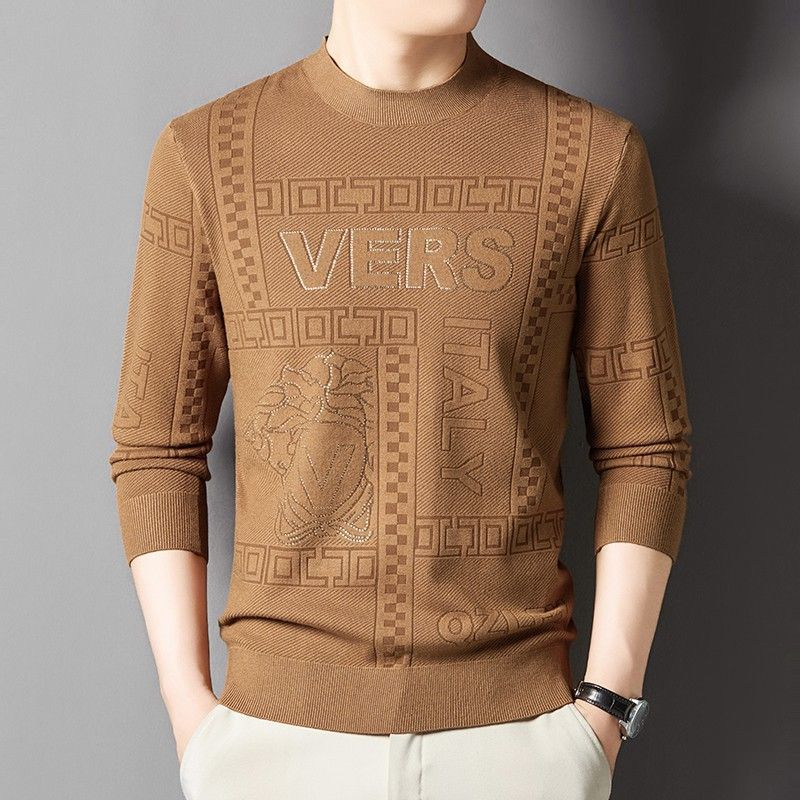 round neck wholesale slim fit knitted sweater long sleeve men winter sweater for men  Sweaters