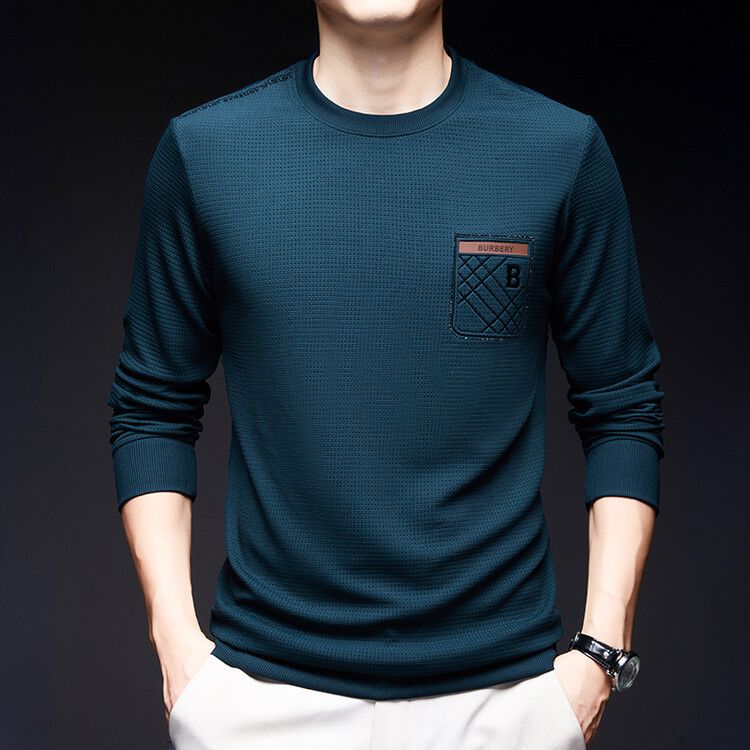 Top Sell Autumn New Round Neck Solid Color Non Pilling Sweater In Stock Casual Fashion Business Man   T-Shirts