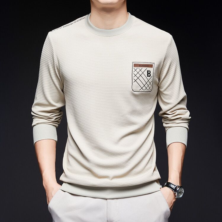 Top Sell Autumn New Round Neck Solid Color Non Pilling Sweater In Stock Casual Fashion Business Man   T-Shirts