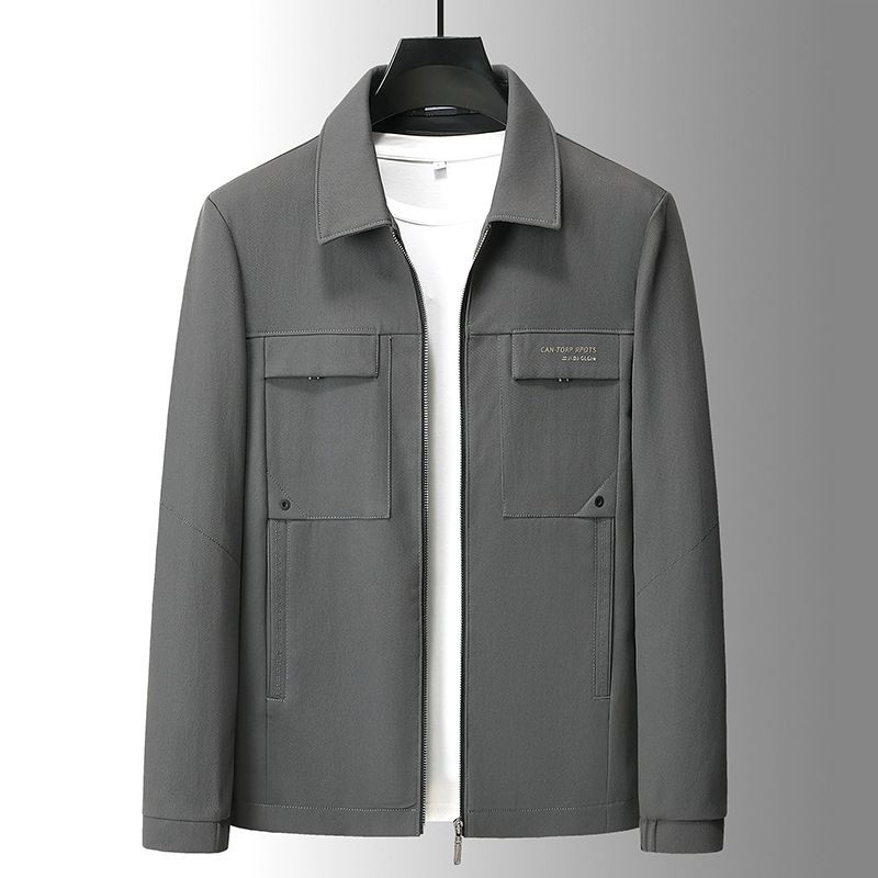 High end leather jacket autumn and winter casual lapel trend slimming British style ruffian handsome men's jacket Coats