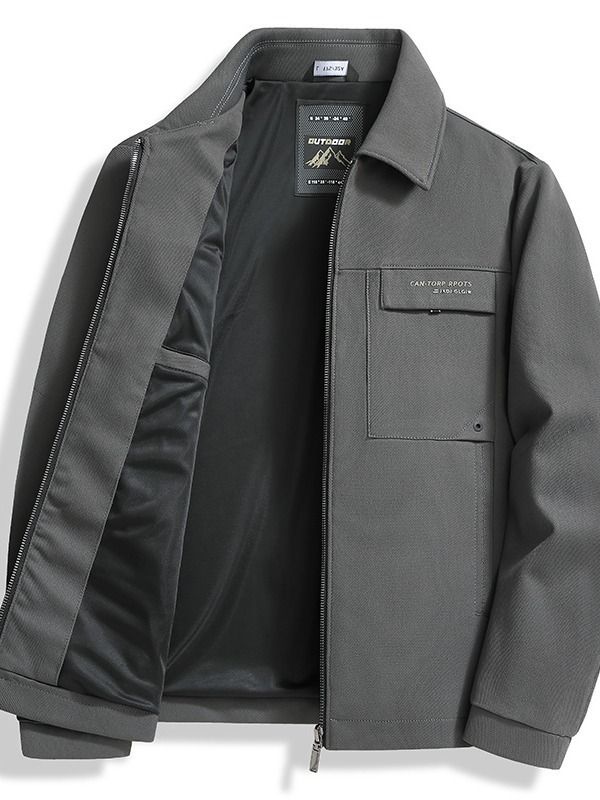 High end leather jacket autumn and winter casual lapel trend slimming British style ruffian handsome men's jacket Coats