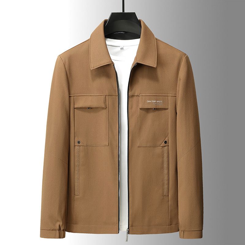 High end leather jacket autumn and winter casual lapel trend slimming British style ruffian handsome men's jacket Coats