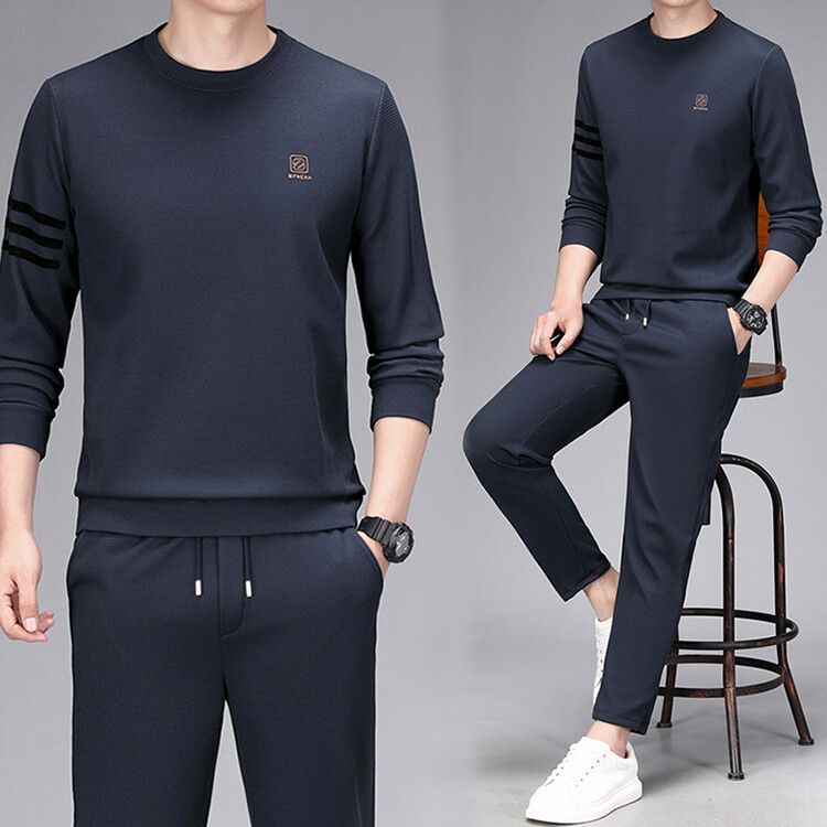 Wholesales high quality plus size 8XL 2 piece sweatsuit set mens casual outdoor jogging sports tracksuit  Two-Piece Outfits