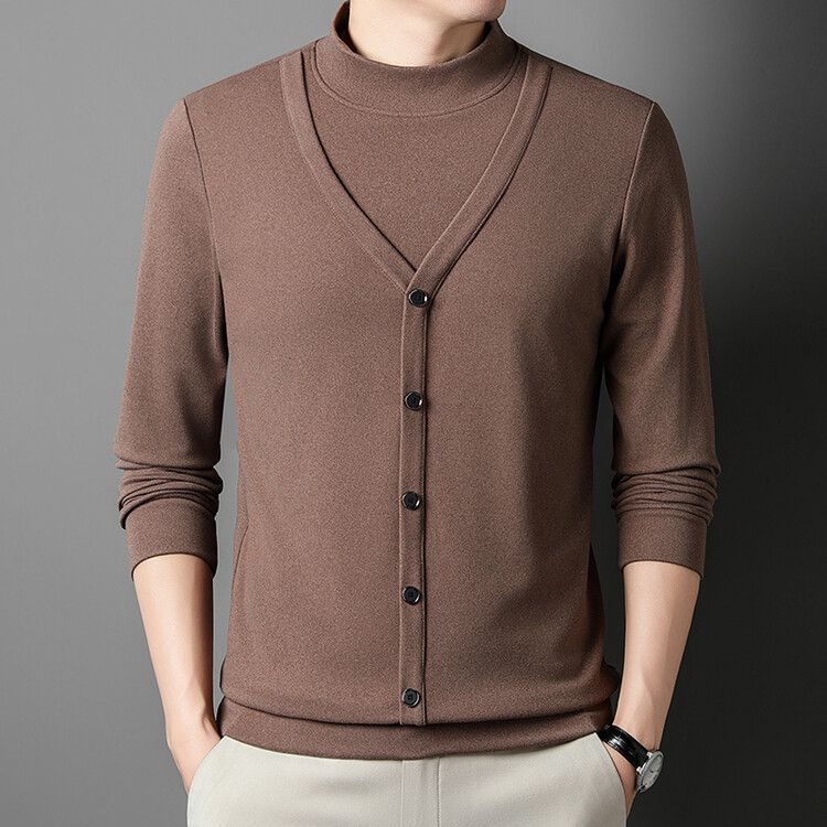 Solid Slim Fit Sweater Fashion Men V Neck Cardigan Sweaters  T-Shirts