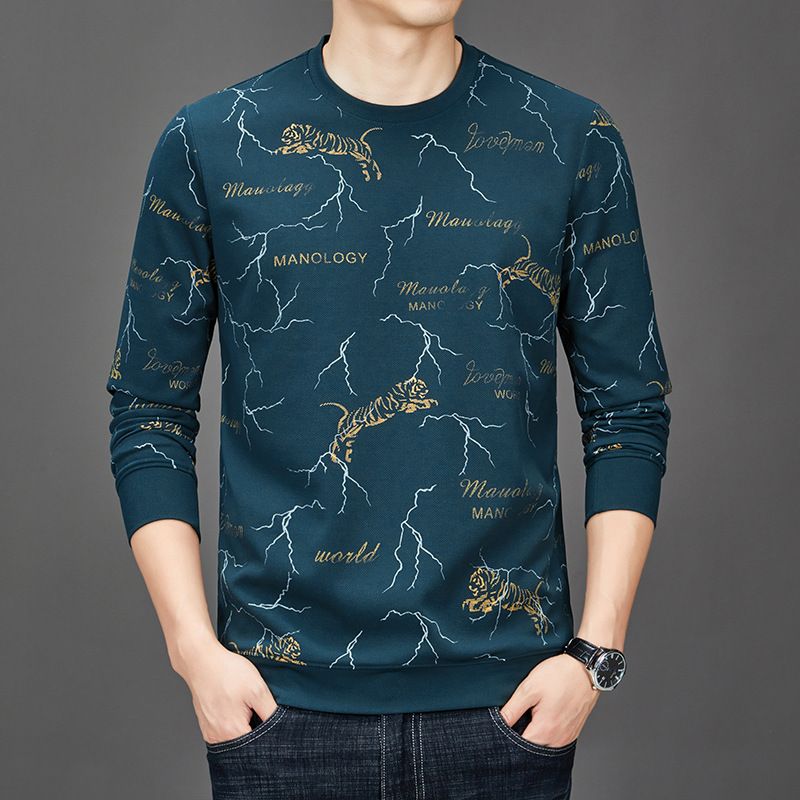 Custom men sweater Jacquard Pattern knit jumpers winter cotton knitwear designer cerw neck knitted sweater men  T-Shirts