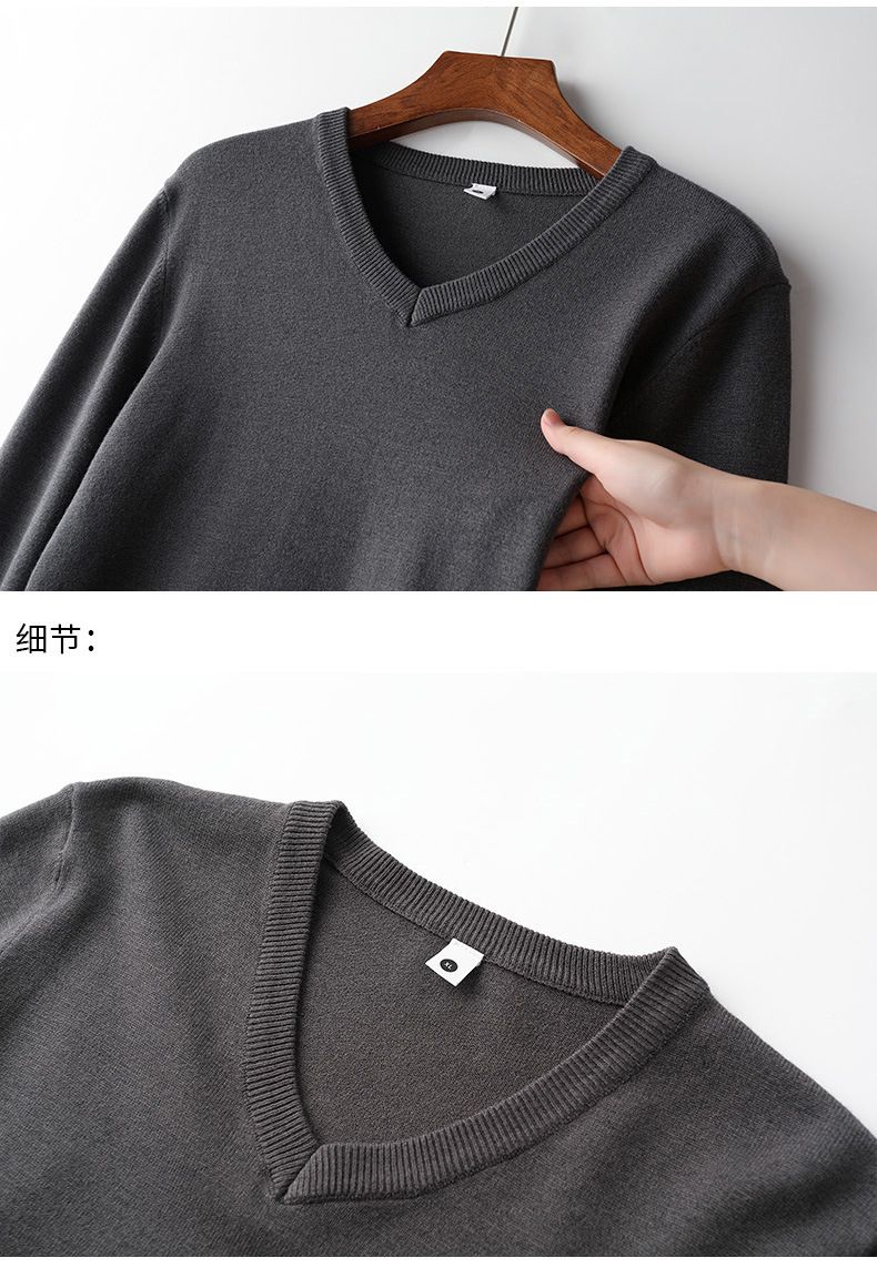 Man Jumper Custom Cashmere Knit Sweaters V Neck Washable 100% Merino Wool Design Men Solid Sweater T-Shirts
