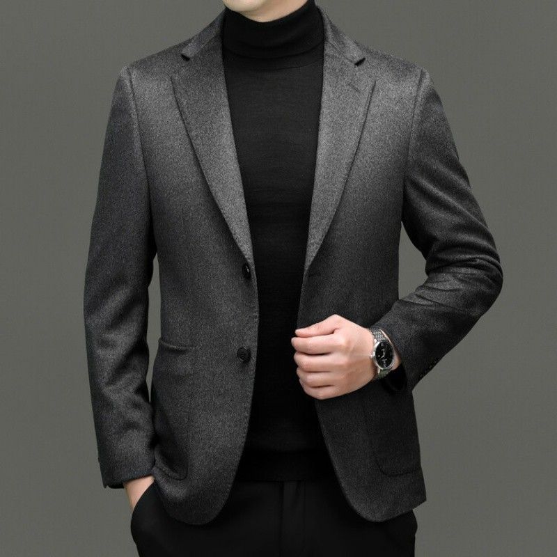 Men's Slim Fit 1 Piece Suit, One Button Solid Jacket Pants Set with Tie 80% Polyester 20%Viscose  Blazers