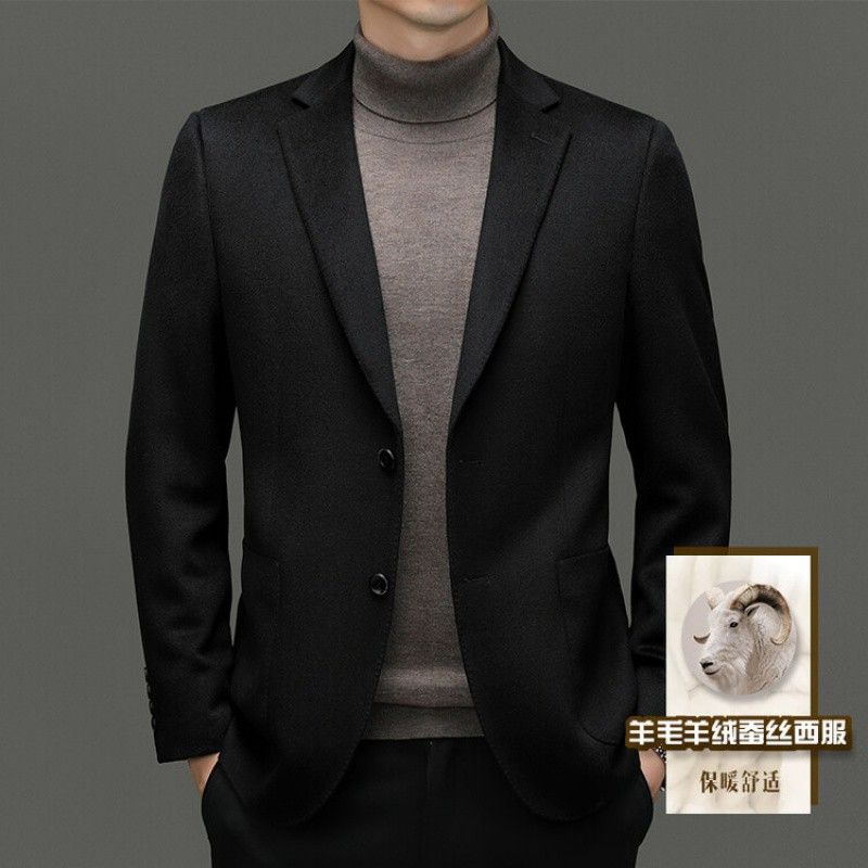 Men's Slim Fit 1 Piece Suit, One Button Solid Jacket Pants Set with Tie 80% Polyester 20%Viscose  Blazers
