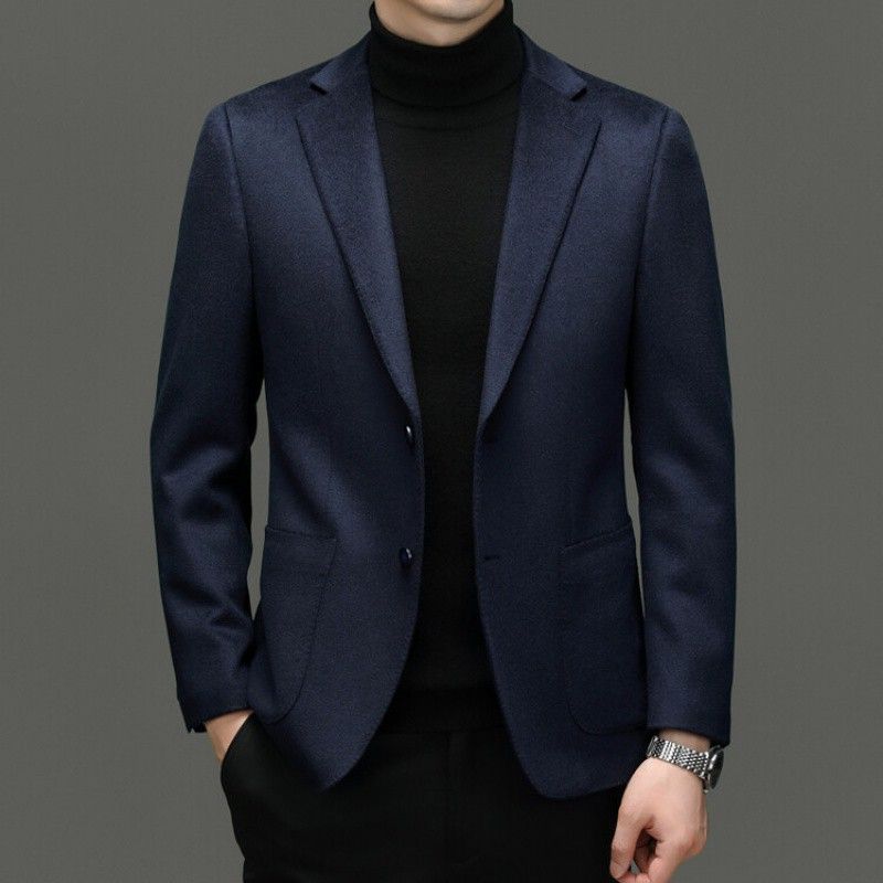 Men's Slim Fit 1 Piece Suit, One Button Solid Jacket Pants Set with Tie 80% Polyester 20%Viscose  Blazers