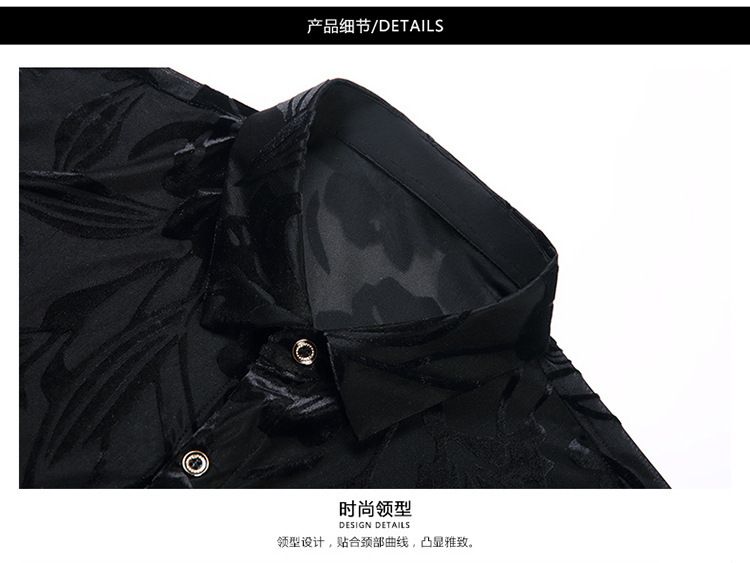 Summer men's bright dragon shirt casual short-sleeved blouse dark shirt wear no-iron Shirts