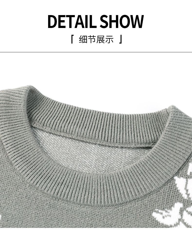 Chinese-Style Dragon Jacquard Pullover Red Anti-Shrink and Anti-Wrinkle Knitted Winter Sweater with O-Neck Pattern  Sweaters