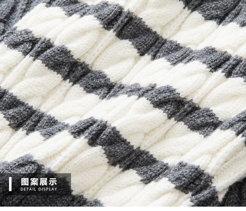 Spring autumn winter new arrival round neck sleeve with stripe casual style man sweater Men Sweaters & Cardigans