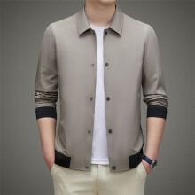 Spring New Jacket Mid-aged Men's Casual Lapel Jacket Solid Color High Quality Luxury Men's Jacket  Coats