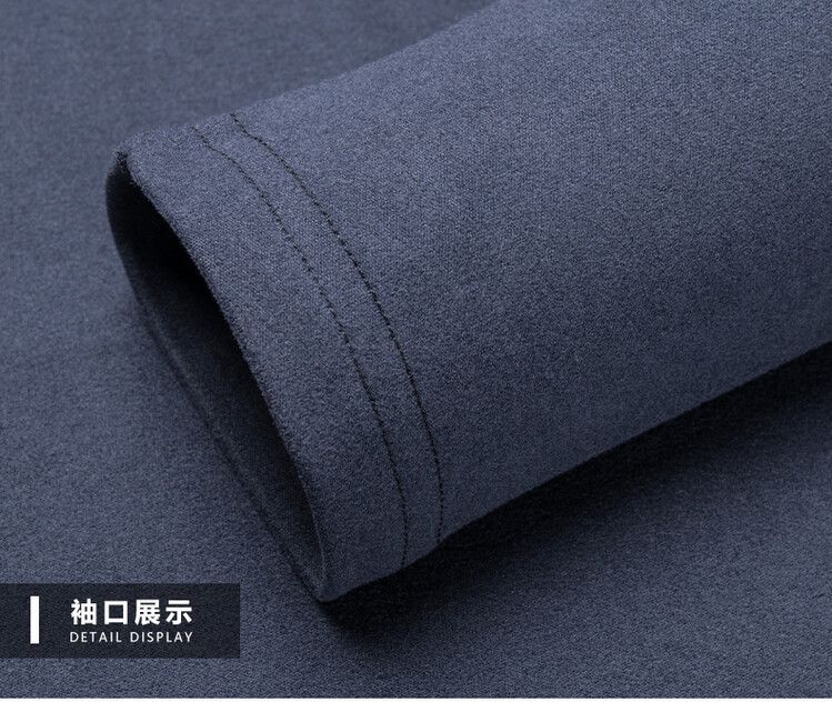 Comfortable Breathable Round Neck Double-sided Warm Solid Color Men's Sweater Shirt Long Sleeve Casual T-shirt