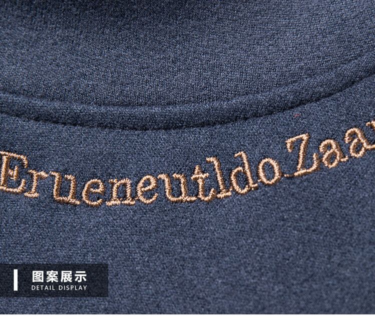 Comfortable Breathable Round Neck Double-sided Warm Solid Color Men's Sweater Shirt Long Sleeve Casual T-shirt