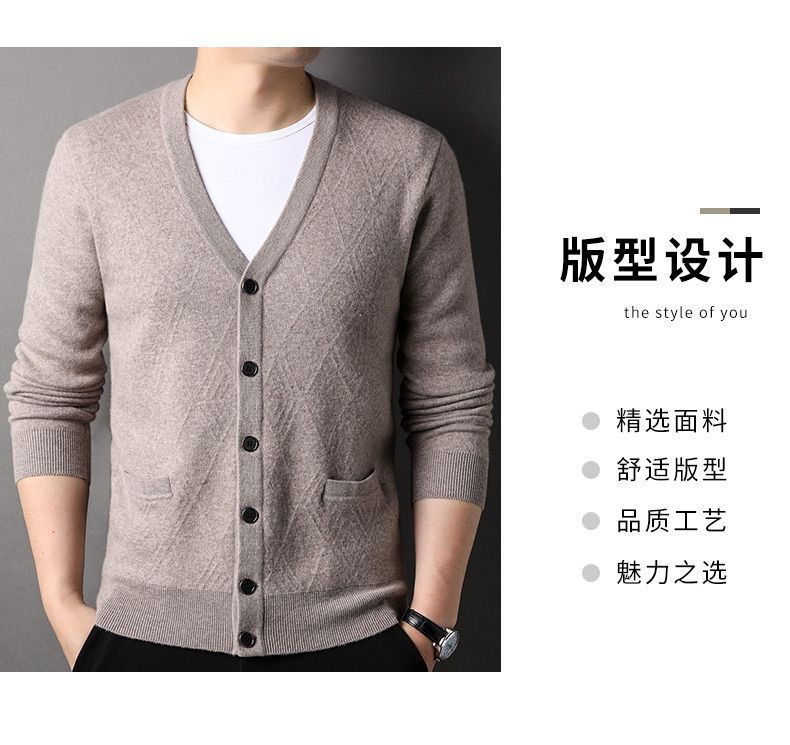 Custom Design Knit Jackets Men's Casual Simple Style Knitted Cardigan Sweaters