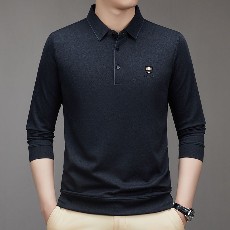 Autumn Long Sleeved Men's Cotton Casual Golf T-shirts Men Polo Fall Embroidered Polo Shirt  T-Shirts