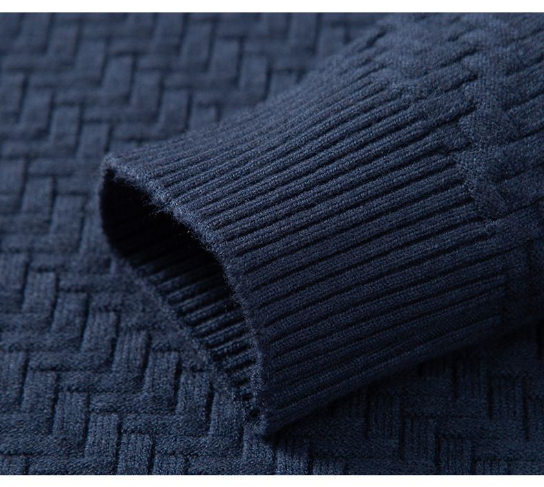 Good Quality Anti-wrinkle Custom Knitted Sweater 89.1% Sheep Wool Cable Pullover Sweater for Men  T-Shirts