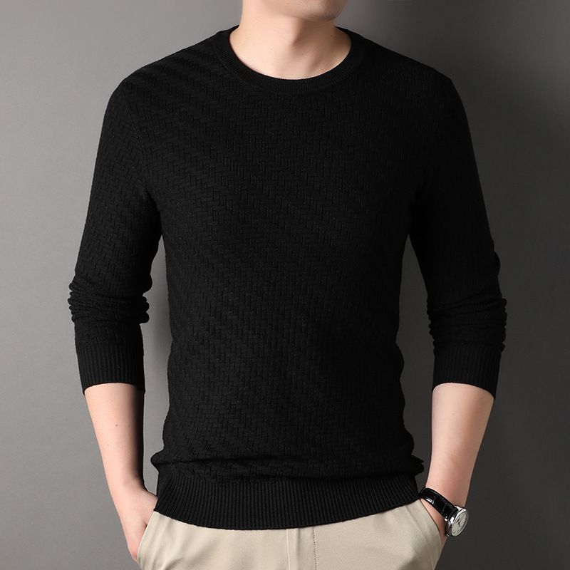 Good Quality Anti-wrinkle Custom Knitted Sweater 89.1% Sheep Wool Cable Pullover Sweater for Men  T-Shirts
