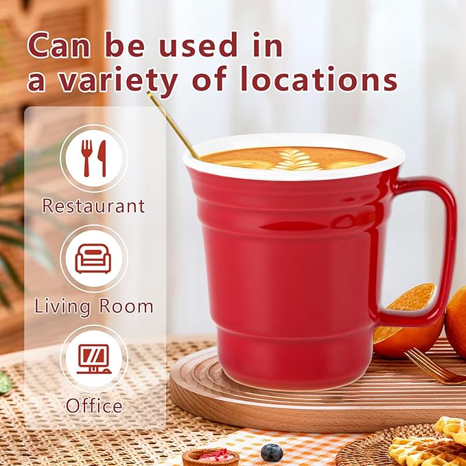 Large Ceramic Mug With Lid And Spoon, Breakfast Sublimation Portable Coffee Cup, Couple's Personalized Home Water Cup,Reusable Travel Coffee Mugs With Large Handle, Microwave And Dishwasher Safe