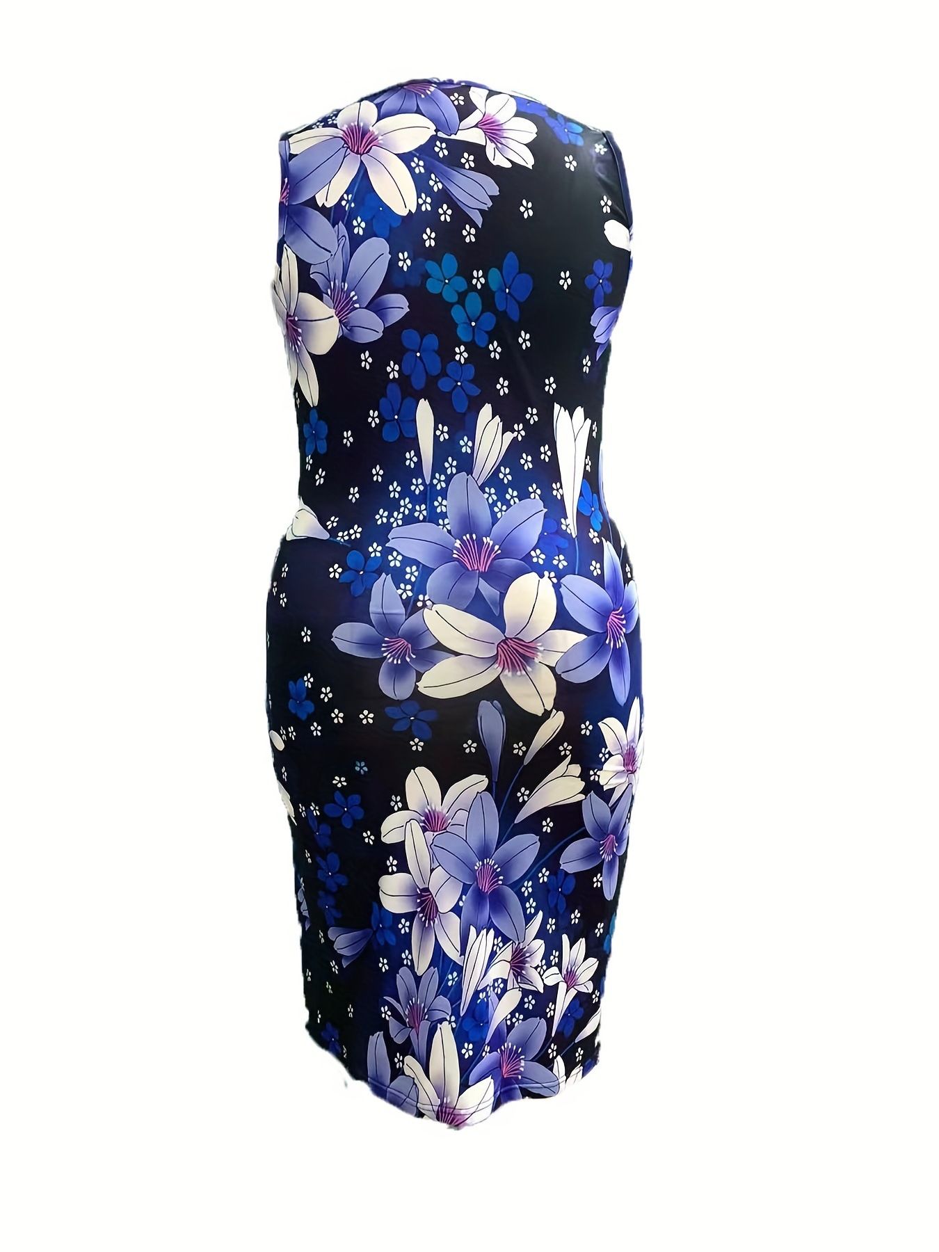 Summer Lady Casual Beach Dresses Cross-border Party Round-neck Sleeveless Dress, Fashionable Printed Multi-color Evening Dress Maxi Dress Sleeveless Plus Size Loose A-line Dress