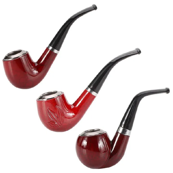 Tobacco Pipes Smoking Set Smoking Pipe Handmade Brown Tobacco Pipe Classic Bent Pipes Gift Cigarette Cigar Tube Accessories Smoking Tool