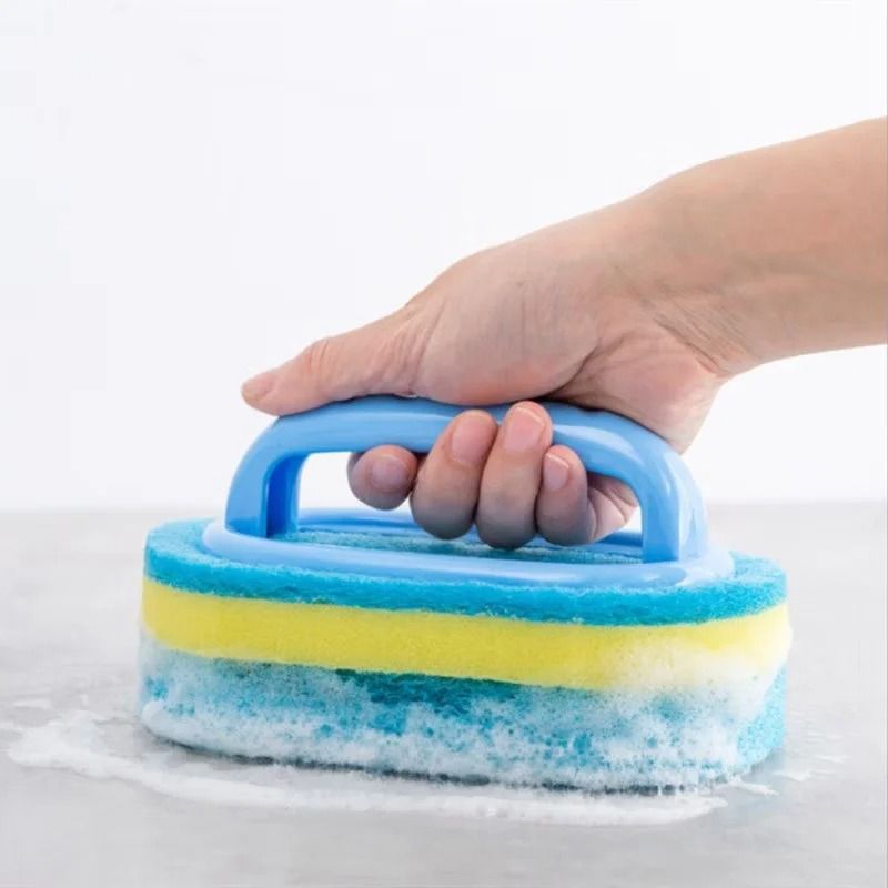 Kitchen Bathroom Toilet Cleaning Brushes Sponge Glass Wall Cleaning Supplies Handle Sponge Ceramic Window Slot Clean Brushes Tools Household Cleaners Cleaning Tools