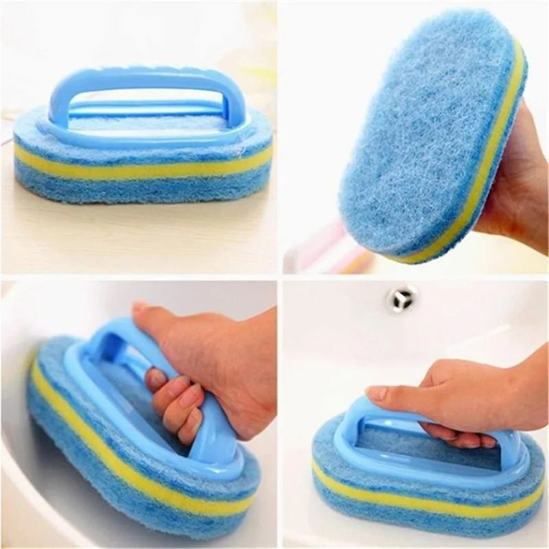 Kitchen Bathroom Toilet Cleaning Brushes Sponge Glass Wall Cleaning Supplies Handle Sponge Ceramic Window Slot Clean Brushes Tools Household Cleaners Cleaning Tools