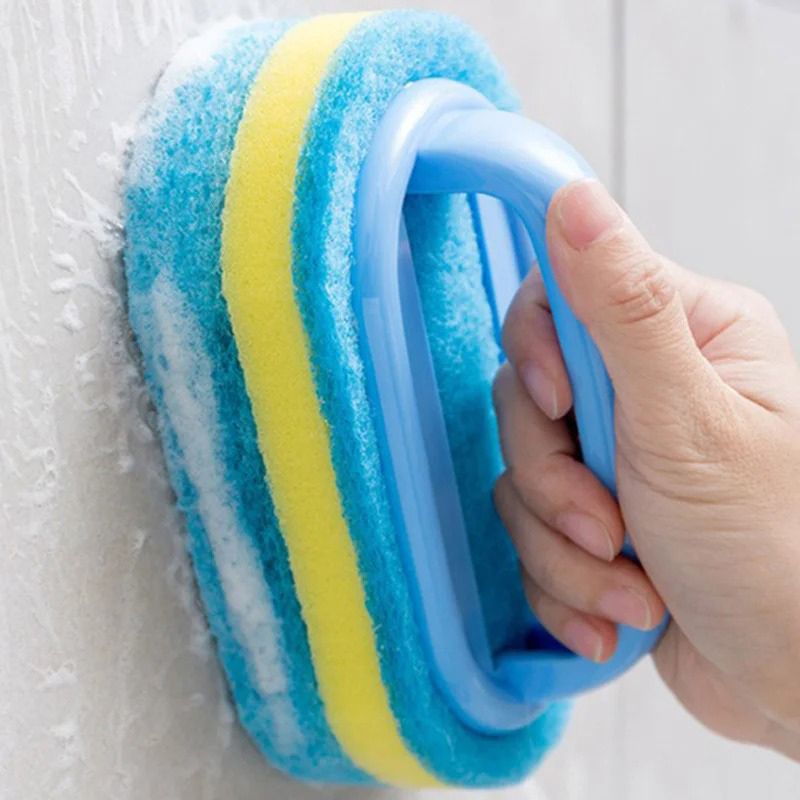 Kitchen Bathroom Toilet Cleaning Brushes Sponge Glass Wall Cleaning Supplies Handle Sponge Ceramic Window Slot Clean Brushes Tools Household Cleaners Cleaning Tools