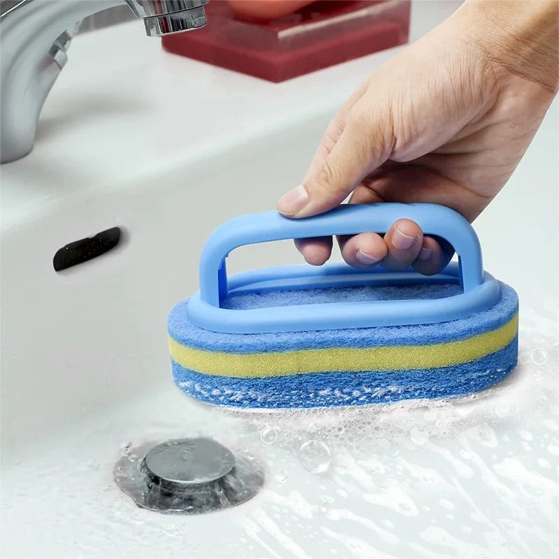 Kitchen Bathroom Toilet Cleaning Brushes Sponge Glass Wall Cleaning Supplies Handle Sponge Ceramic Window Slot Clean Brushes Tools Household Cleaners Cleaning Tools
