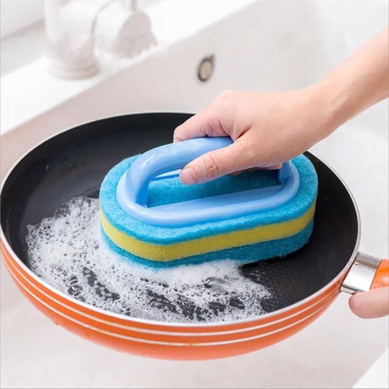 Kitchen Bathroom Toilet Cleaning Brushes Sponge Glass Wall Cleaning Supplies Handle Sponge Ceramic Window Slot Clean Brushes Tools Household Cleaners Cleaning Tools